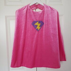 Little Adventures Kids Superhero Cape Pink Supergirl Bolt Costume Ages 3-8